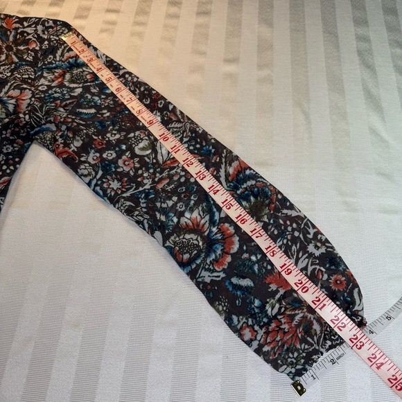 Ann Taylor LOFT Brown Rustic Floral Tunic Blouse Sz M - Picture 7 of 12